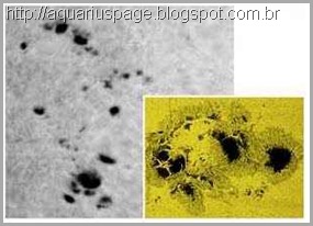 Manchas sólares fim das manchas solares em 2016.