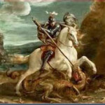 Jorge Guerreiro Cristao são jorge na batalha contra o dragão e o guerreiros do senhor.