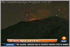Ovni Sobrevoando Cratera Vulcao