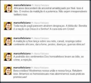Pastor homofóbico vai presidir Comissão de Direitos Humanos 2 Féliciano twitter