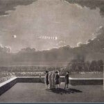 Aliens Idade Media ovni luminoso visto do castelo de windsor em 1783.
