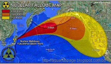 Pluma ratioativa fukushima o perigo de fukushima.