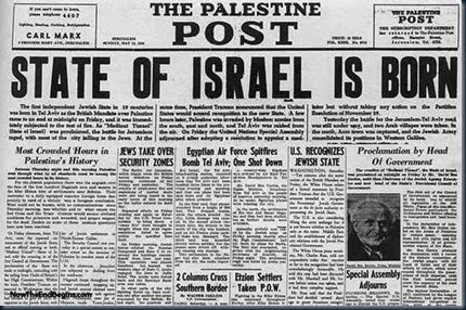 Manchete criacao estado israel a volta da nação.