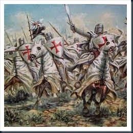 Cruzadas cristas paz e a espada.
