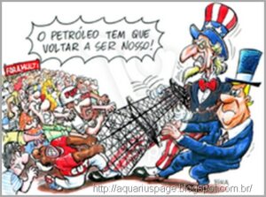 Manifestações 2015, golpistas em prol da soberania americana (EUA) 8 Charge brasil EUA petróleo