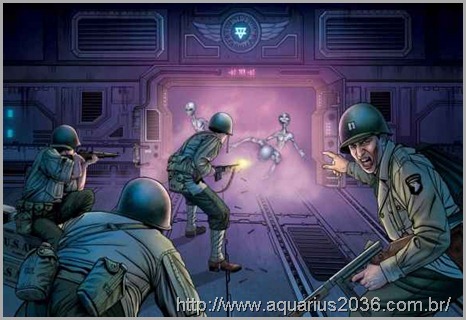 Alienígenas greys e humanos em guerra na base de Duce em 1979