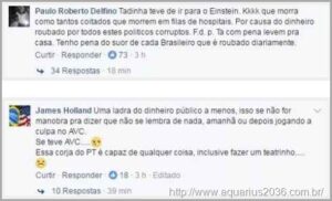 "Marisa Letícia com AVC, vai para o SUS, sofre e morre lá praga” (manifesto de direita) 3 Odio Direita Contra Marisa Leticia