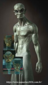 Extratérrestre recriado com base mascaras sanxingdui