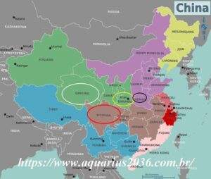 Mapa pirâmides chinesas em relacao sanxingdui